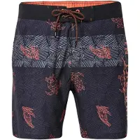 KOROSHI Calções de banho cinzento / laranja / preto