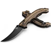 Benchmade Navalha Mini Bedlam Cobalt Black Cerakote, Camo G10