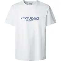 Pepe Jeans para homem. PM509958 T-shirt Tadeo branca (L), Branco, Casual, Algodão, Manga curta
