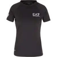 EA7 para mulher. 8NTT70_TJEMZ T-shirt desportiva preta (XXL), Preto, Esportivo, Multisport, Poliamida, Manga curta