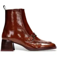 Hispanitas para mulher. HI243727 Botins em pele castanha Rio (42), Couro, Marrom, 3 a 5cm, Zíper, Casual