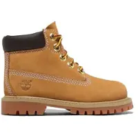 Timberland unisex para criança. TB1128097131 Botas de couro Premium 6 terproof Boot amarelo (23.5), Plano, Cordão, Casual, moda infantil