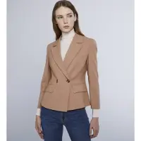 Marella para mulher. 2423046101200 Blazer temático castanho (42), Marrom, Casual, Sapatos de Festa, Clássico, Poliéster