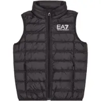 EA7 para menino. 7B000034_AF12477 Core Identity Boy colete preto acolchoado e dobrável para baixo (6Años= 118cm), Casual, Poliamida, moda in