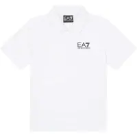 EA7 para menino. 7B000022_AF10378 Pólo de manga curta em camisola de algodão branco fresco (10Años= 142cm), Casual, moda infantil
