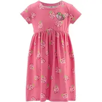 Happy girls Vestido verde / rosa / cor-de-rosa / amora
