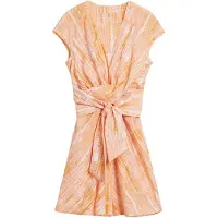 Desigual , Vestido curto transpassado, Laranja, M