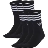 Adidas Meias 3-Stripes Crew Socks 6 Pairs mulheres - Preto - L