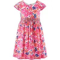 Happy girls Vestido azul escuro / laranja / rosa / branco