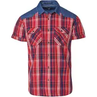 KOROSHI Camisa azul ganga / vermelho / branco