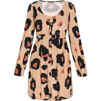 NALLY Vestido castanho / laranja / preto