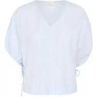 Kaffe Blusa 'Beth' azul céu / branco