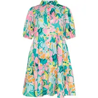 Usha Vestidos camiseiros 'Fashion Look' amarelo claro / petróleo / laranja / rosa claro