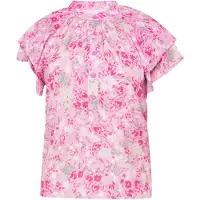 Usha Blusa 'Fashion Look' verde claro / cor-de-rosa / rosa escuro / offwhite