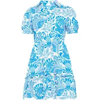 Usha Vestidos camiseiros azul / branco