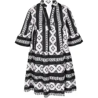 NAEMI Vestido 'Fashion Look' preto / branco
