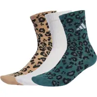Adidas Conjunto de 3 pares de meias com estampa de leopardo