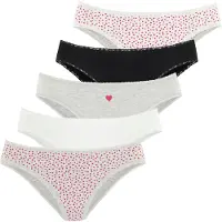 LASCANA Cueca acinzentado / vermelho / preto / branco