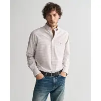 Gant para homem. 3240255 Tattersall Classic Regular Fit Checked Oxford Shirt branco (M), Casual, Manga comprida, Algodão orgânico, Sustentáv