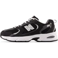 New Balance para homem. MR530 Sapatilhas de couro 530 preto (39.5), Plano, Cordão, Casual