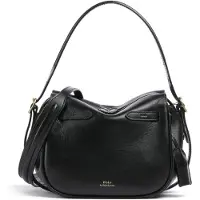 Ralph Lauren para mulher. 428955415001 Bolsa mini satchel Polo ID de couro preto (OSFA), Casual, Pele