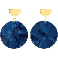 Fräulein Wunder Brincos 'Amal' azul escuro / ouro