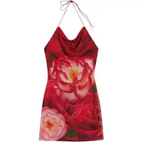 Desigual , Vestido mini flores Tyler McGillivary, PoliÉSter, Vermelho, M