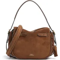 Ralph Lauren para mulher. 428960569001 Bolsa satchel Polo ID mini de camurça castanha (OSFA), Marrom, Casual, Pele