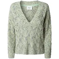 Pepe Jeans para mulher. PL702306 Camilla camisola verde (XS), Casual, Algodão, Manga comprida
