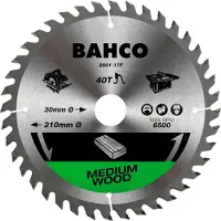 Bahco Lâmina De Serra Circular Com Ponta De Carboneto Cimentado Com 16 Dentes E Serrilhado Médio Para Materiais De Madeira 125 Mm
