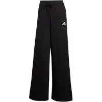 Adidas Calças de desporto '3-Stripes Fleece Wide' preto / branco