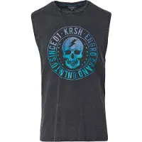 KOROSHI Camisa azul néon / lilás / preto