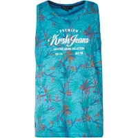KOROSHI Camisa oliveira / petróleo / branco