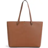 Ralph Lauren para mulher. 431911655002 Saco de couro castanho para transporte Karly (OSFA), Marrom, Casual, Pele