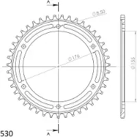 Supersprox Roda Dentada Traseira Steel Triumph 530x42 Rfe2011x42blk