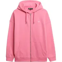 Superdry para mulher. W2012350A Studios Camisola com fecho de correr cor-de-rosa (XS), Casual, Polister Reciclado, Sustentável