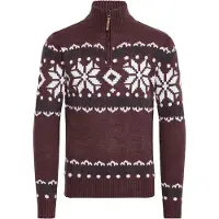 !Solid Pullover 'Norwin' navy / vermelho vinho / branco