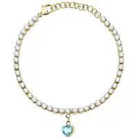 La Petite Story Pulseira Tennis Love Steel Cryst Acqu Heart