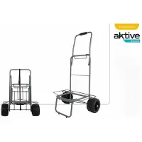 Aktive 62377 Carrinho De Praia Dobrável Com Rodas Grandes 55x40x100 Cm