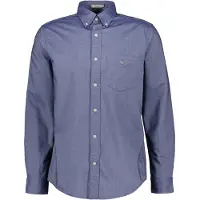 Gant para homem. 3000200 Camisa Oxford de ajuste regular azul (XXL), Casual, Algodão, Clássico, Manga comprida