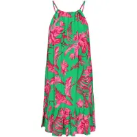 Aleida Vestido de verão verde / rosa / magenta