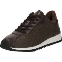 Michael Kors para mulher. 43T5RHFS3L Sapatos Rhodes Trainer em pele castanha (39), Couro, Marrom, Plano, Cordão, Casual