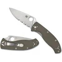 Spyderco Tenacious, Brown G-10, CPM M4, Combo Edge