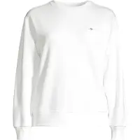 Gant para mulher. 4201414 Camisola com gola redonda Shield branca (S), Branco, Casual, Algodão