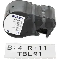 Brady M5C-1500-422 fita de poliéster preto sobre branco 38,10 mm x 7,62 m