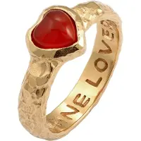 Haze&Glory Anel 'Heart Over Heels' ouro / vermelho