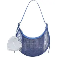 Desigual , Bolsa tiracolo de malha média, Poliuretano, Azul, U
