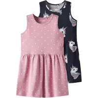 TWO SOON Vestido navy / azul claro / cor-de-rosa / branco