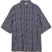 Desigual Camisa azul / azul escuro / verde / laranja