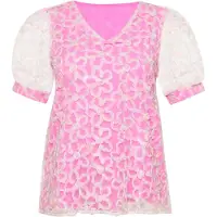 Usha Blusa 'Fashion Look' rosa / branco